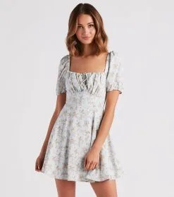 Windsor. Budding Romance Floral Chiffon Skater Dress