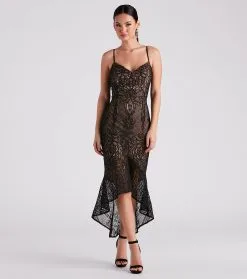 Windsor. Timelessly Chic High Low Lace Dress -Formal Dresses Online Shop 05101 2021 1