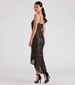 Windsor. Timelessly Chic High Low Lace Dress -Formal Dresses Online Shop 05101 2021 2