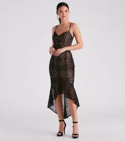 Windsor. Timelessly Chic High Low Lace Dress -Formal Dresses Online Shop 05101 2021 3