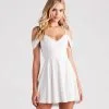 Windsor. Flow My Way Chiffon Lace Trim Skater Dress