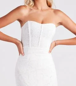 Windsor. Sweet Charmer Lace Strapless Mini Dress -Formal Dresses Online Shop 05101 2055 4