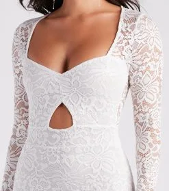 Windsor. Sweet Romance Long Sleeve Lace Mini Dress -Formal Dresses Online Shop 05101 2157 4