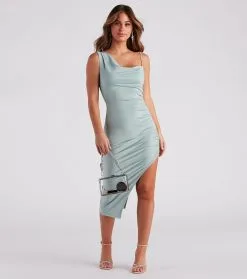 Windsor. First Class Cowl Neck Midi Dress