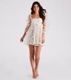 Windsor. Sunshine Daisy Flower Mesh Skater Dress -Formal Dresses Online Shop 05101 2226 3