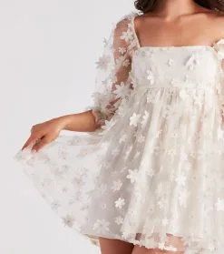 Windsor. Sunshine Daisy Flower Mesh Skater Dress -Formal Dresses Online Shop 05101 2226 4