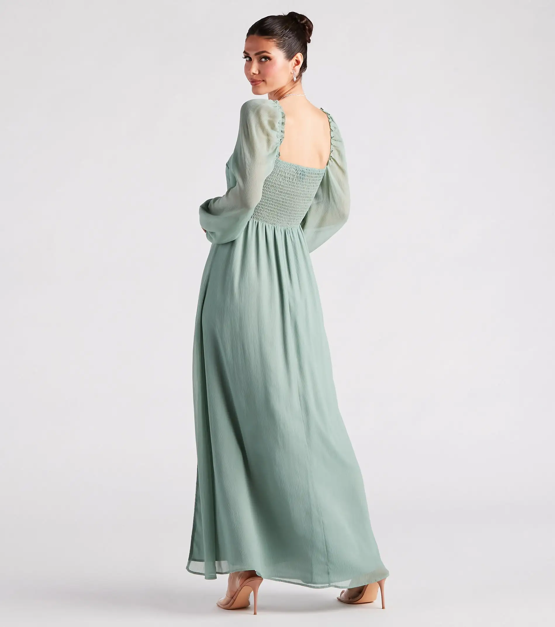 Windsor. Sheer Beauty Chiffon Slit Maxi Dress 9 Windsor. Sheer Beauty Chiffon Slit Maxi Dress - Image 7
