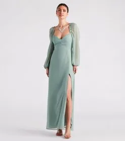Windsor. PLACEHOLDER - Sheer Beauty Chiffon Slit Maxi Dress