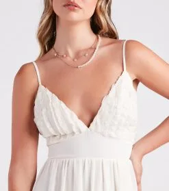 Windsor. Blissful Beauty Chiffon Ruffle Trim V-Neck Maxi Dress -Formal Dresses Online Shop 05101 2353 4