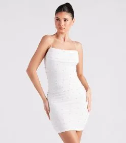 Windsor. So Much Class Faux Pearl Mini Dress