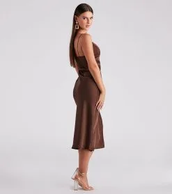 Windsor. Rendezvous In Satin Slip Midi Dress -Formal Dresses Online Shop 05101 2382 2