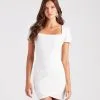 Windsor. Perfect Puff Sleeve Crepe Mini Dress