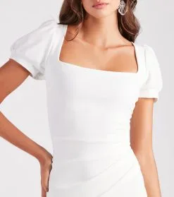 Windsor. Perfect Puff Sleeve Crepe Mini Dress 9 Windsor. Perfect Puff Sleeve Crepe Mini Dress -Formal Dresses Online Shop 05101 2386 4