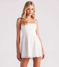 Windsor. Romance Avenue Floral Crochet Skater Dress