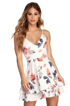 Windsor. Floral Persuasion Layered Skater Dress