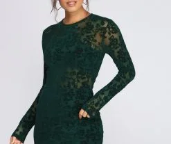 Windsor. Velvet Burnout Mini Dress -Formal Dresses Online Shop 05101 8848 1