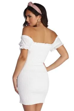 Windsor. Sweet And Smocked Mini Dress 10 Windsor. Sweet And Smocked Mini Dress -Formal Dresses Online Shop 05102 0100 3