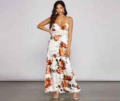 Windsor. Fab Florals Crochet Waist Maxi Dress 8 Windsor. Fab Florals Crochet Waist Maxi Dress -Formal Dresses Online Shop 05102 0196 3