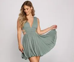 Windsor. Lovely In Linen Sleeveless Skater Dress -Formal Dresses Online Shop 05102 0242 1