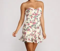 Windsor. Floral Feels Ruffle Mini Dress