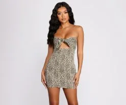 Windsor. Purrfectly Fierce Smocked Mini Dress