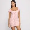 Windsor. Sweet Florals Smocked Mini Dress