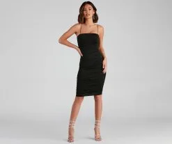 Windsor. She's A Showstopper Ruched Midi Dress