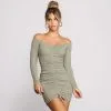 Windsor. Totally Chic Ruched Knit Mini Dress