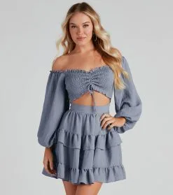 Windsor. Tie Dye Ruched Mini Dress