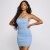 Windsor. Denim Dreams Lace-Up Mini Dress -Formal Dresses Online Shop 05102 4089 1 bdec2899 5e35 40dc 9da3 5c458a84adde