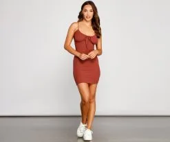 Windsor. What's The Scoop Ribbed Knit Mini Dress -Formal Dresses Online Shop 05102 4163 3