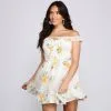 Windsor. Floral Wonder Ruffled Skater Dress -Formal Dresses Online Shop 05102 4227 1