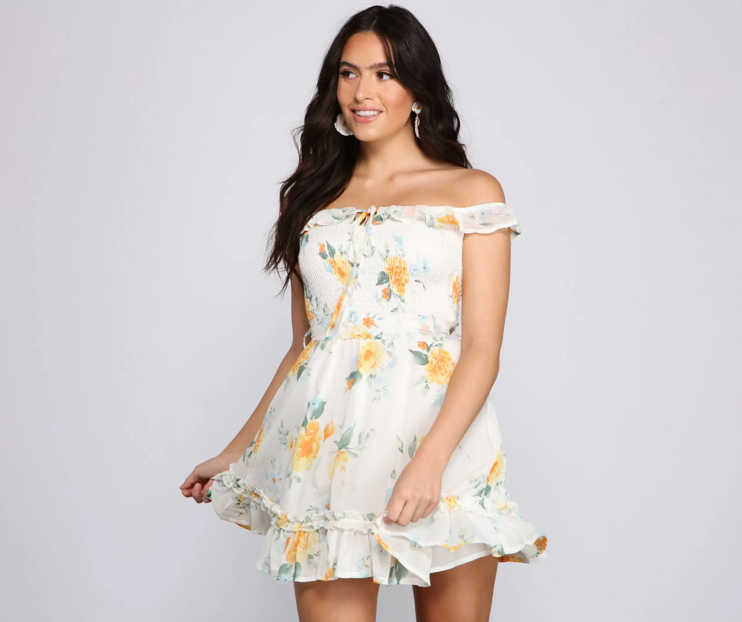 Windsor. Floral Wonder Ruffled Skater Dress 3 Windsor. Floral Wonder Ruffled Skater Dress