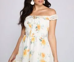 Windsor. Floral Wonder Ruffled Skater Dress 10 Windsor. Floral Wonder Ruffled Skater Dress -Formal Dresses Online Shop 05102 4227 4