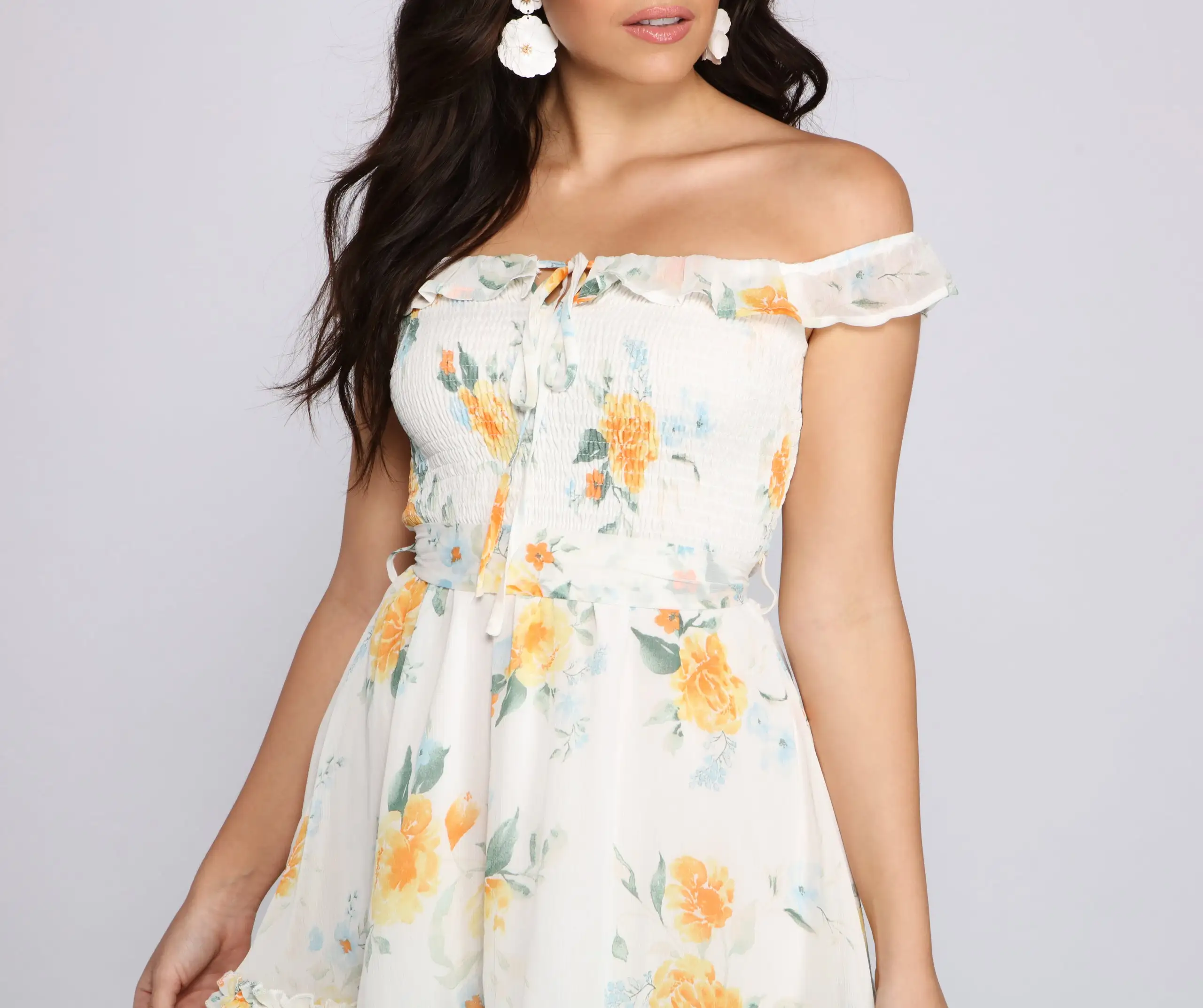 Windsor. Floral Wonder Ruffled Skater Dress 6 Windsor. Floral Wonder Ruffled Skater Dress - Image 4