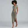 Windsor. Thinking About Knit Cutout Midi Dress 1 Windsor. Thinking About Knit Cutout Midi Dress -Formal Dresses Online Shop 05102 4261 1