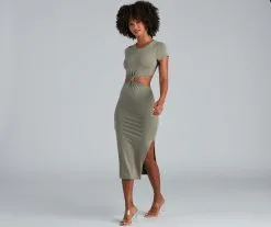 Windsor. Thinking About Knit Cutout Midi Dress
