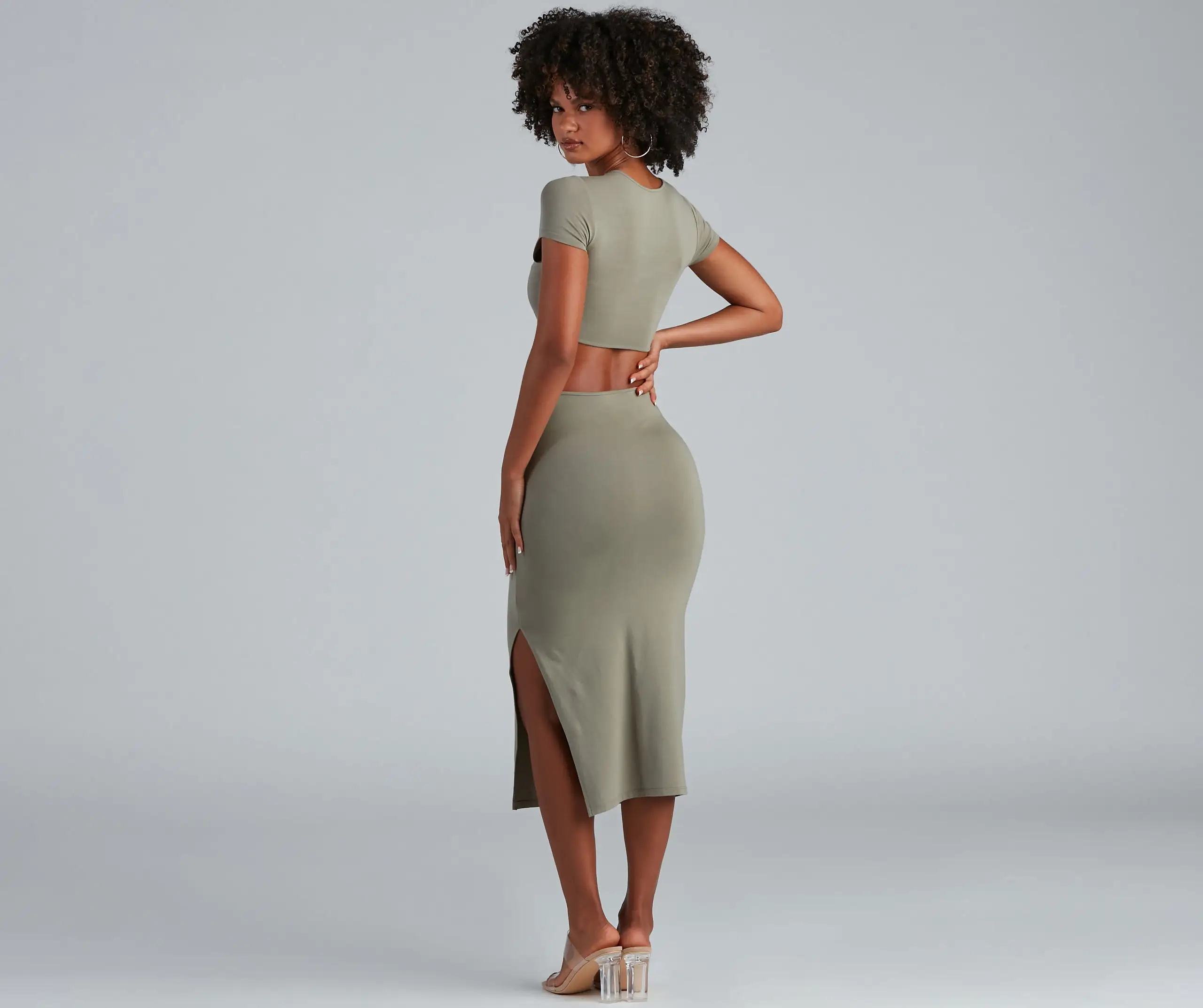 Windsor. Thinking About Knit Cutout Midi Dress 4 Windsor. Thinking About Knit Cutout Midi Dress - Image 2
