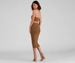 Windsor. Knott Love Halter Cutout Midi Dress -Formal Dresses Online Shop 05102 4322 2