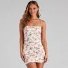 Windsor. Free The Butterfly Ruche Mini Dress