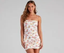 Windsor. Free The Butterfly Ruche Mini Dress