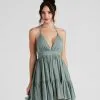 Windsor. Spring Breeze Linen Halter Skater Dress -Formal Dresses Online Shop 05102 4414 1