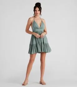 Windsor. Spring Breeze Linen Halter Skater Dress 28 Windsor. Spring Breeze Linen Halter Skater Dress -Formal Dresses Online Shop 05102 4414 3