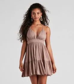 Windsor. Spring Breeze Linen Halter Skater Dress 30 Windsor. Spring Breeze Linen Halter Skater Dress -Formal Dresses Online Shop 05102 4423 1