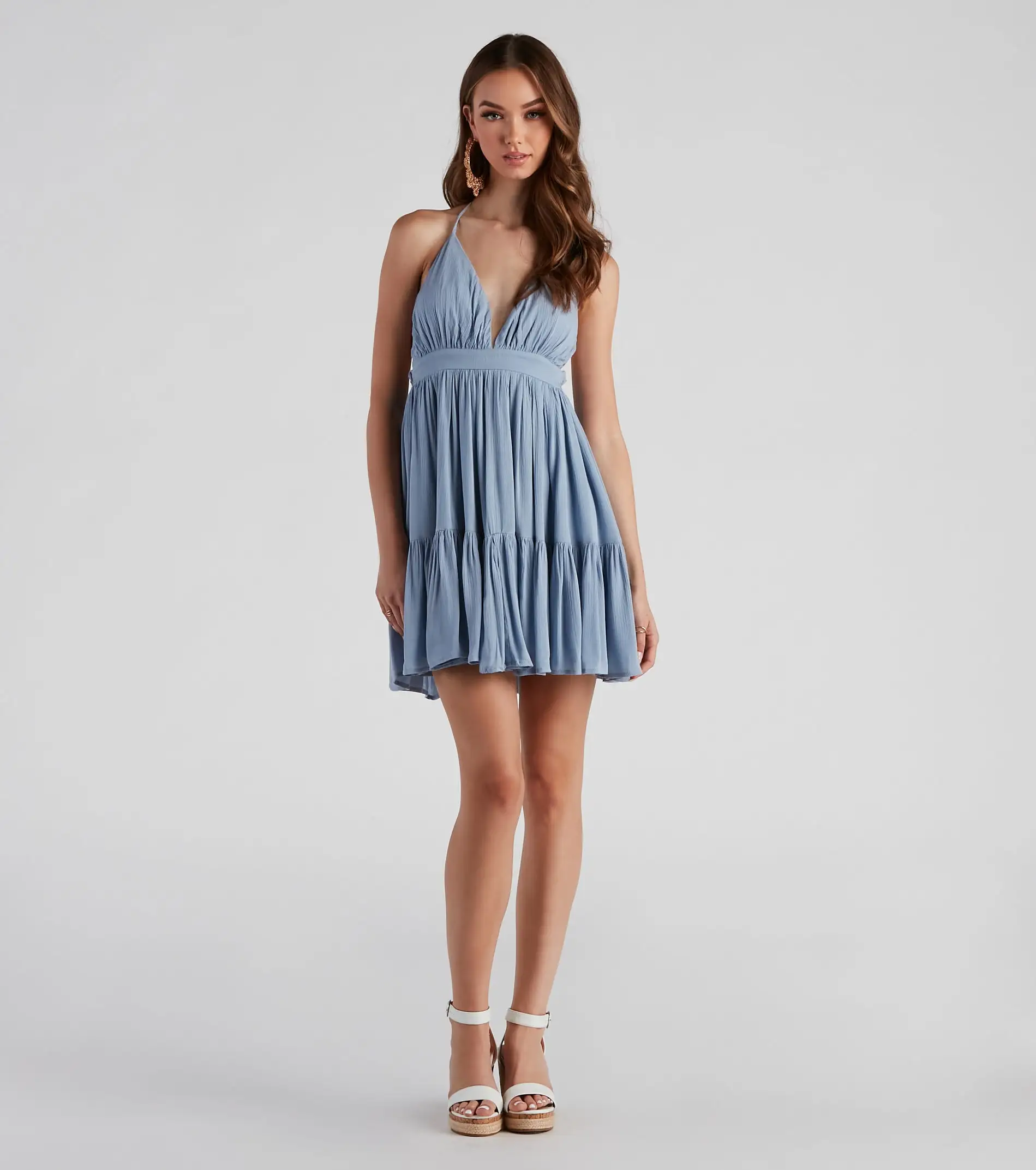 Windsor. Spring Breeze Linen Halter Skater Dress 11 Windsor. Spring Breeze Linen Halter Skater Dress - Image 9