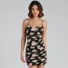Windsor. Winter Florals Ruched Bodycon Dress -Formal Dresses Online Shop 05102 4445 1