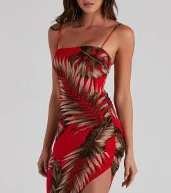 Windsor. Island Palms Strappy Midi Dress -Formal Dresses Online Shop 05102 4508 4