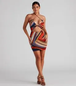 Windsor. Good Times Marble Halter Dress