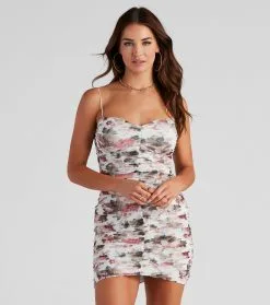 Windsor. Stylish Charm Floral Mesh Mini Dress