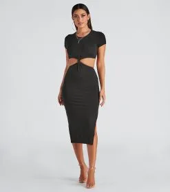 Windsor. Thinking About Knit Cutout Midi Dress 14 Windsor. Thinking About Knit Cutout Midi Dress -Formal Dresses Online Shop 05102 4689 1
